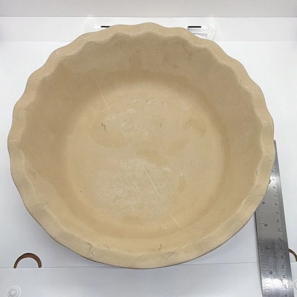 Haeger NaturalStone Premium Bakeware Stoneware Pie Dish 9in Round Beige